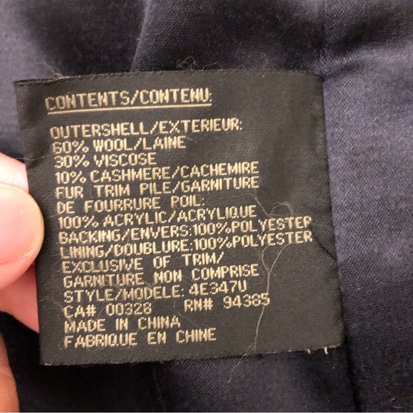 Vintage Cashmere Wool Oversized Fuax Fux Winter Long Pea Coat Maxi Jacket. Large - Picture 11 of 16